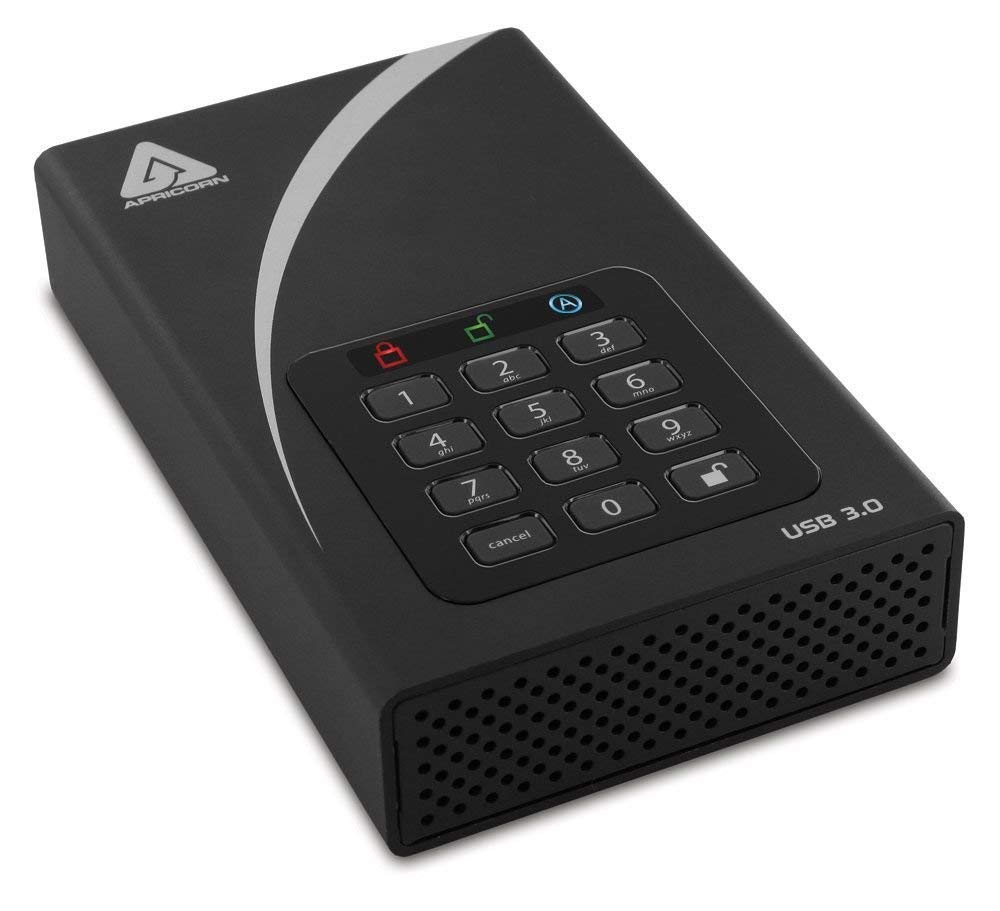 Apricorn Aegis Padlock DT ADT-3PL256-4000 4 TB External Hard Drive - USB 3.0 - 7200 rpm - 8 MB Buffer - Desktop