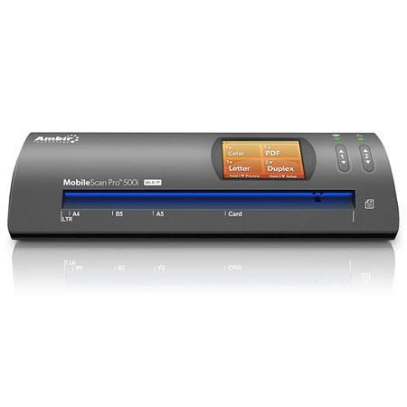Ambir MobileScan Pro 500i Wireless-Ready Portable Document Scanner, 9 secs/page Speed, 600dpi Optical, USB 2.0, Wi-Fi. DS500-AS