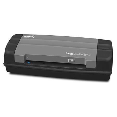 Ambir ImageScan Pro 687ix Duplex Card Scanner with AmbirScan Software, Up to 600dpi Optical, 3 Secs Per Card Scan Speed