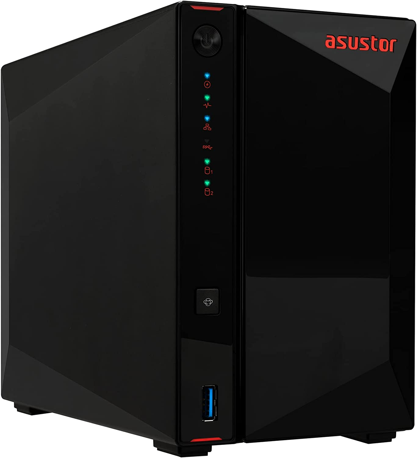 AS5202T - NAS de 2 bahías, 2,0 GHz doble núcleo, 2 puertos de 2,5 GB, RAM DDR4, red de juegos-