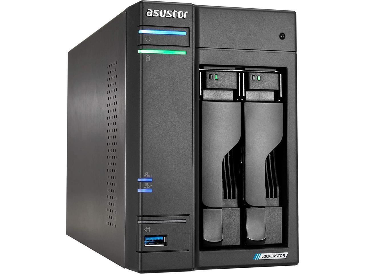 Asustor Lockerstor 2 Gen2 AS6702T - NAS de 2 bahías, CPU de cuatro núcleos 2,0 GHz, 4x M.2 NVM