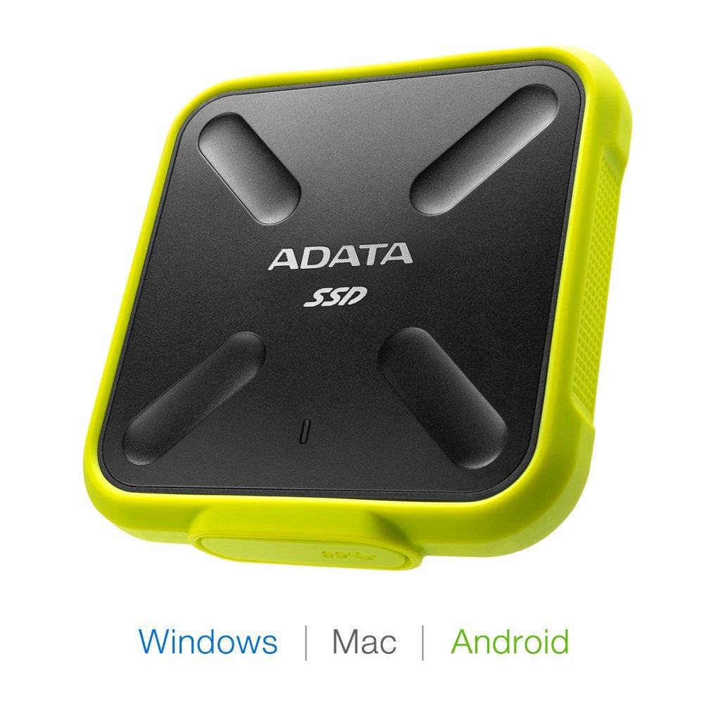 ADATA SD700 3D NAND 1TB Ruggedized Water/Dust/shock Proof External Solid State Drive Yellow (ASD700-1TU3-CYL)
