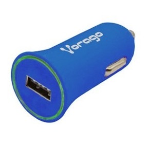 CARGADOR PARA AUTO VORAGO 1 PUERTO USB AZUL BLISTER AU-101-BL