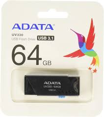 MEMORIA USB ADATA UV330, 64GB, USB 3.0, NEGRO