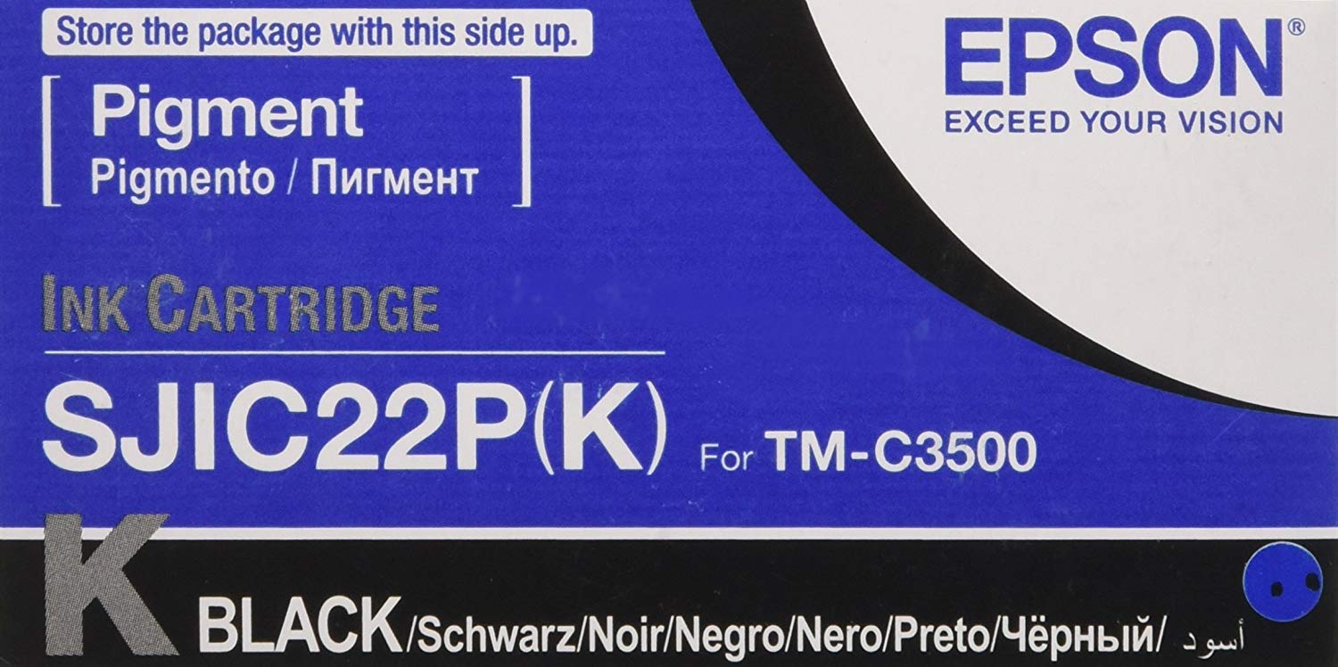 Epson SJIC22P(K) - Cartucho de tinta para impresoras (Negro, Epson TM-C3500 Epson TM-C3500 (012))