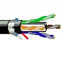 7953A 1 Reel (Cable Cut Length: 1ft, No Returns)  23 AWG 4 DataTuff Bonded-Pairs CAT6 CMR/CMX Overall Shielded Industrial Ethernet Cable - Black - Belden (Units of 500 Feet)