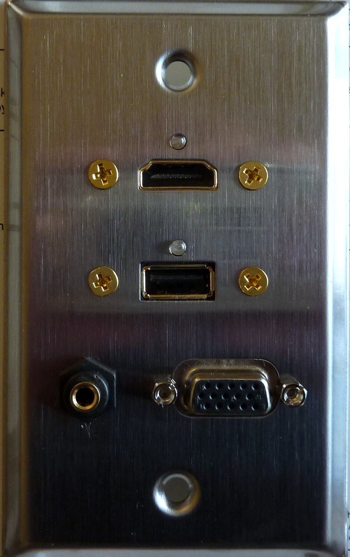 Tapa para Pared con conectores HDMI+VGA+USB Tipo A