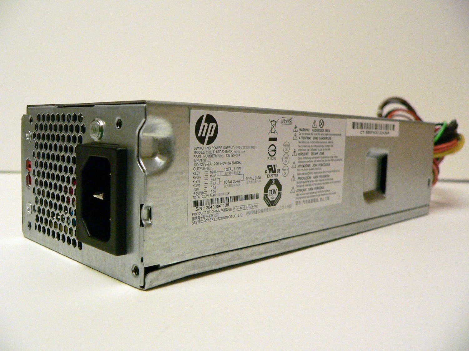 Genuine Bestec FH-ZD221MGR HP P/N 633195-001 DPS-220AB-6 PS-6221-9 Power Supply