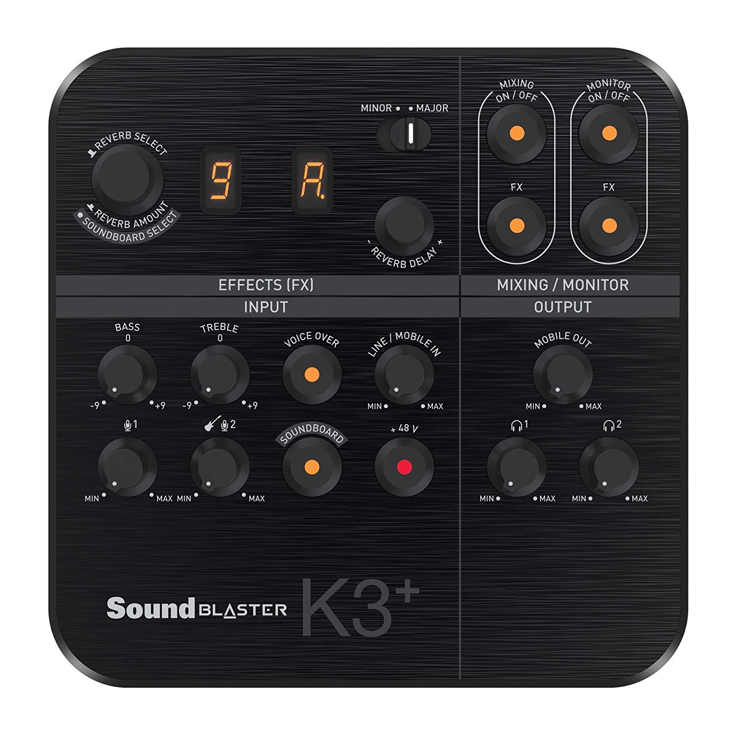 Creative Sound Blaster K3 Mezclador digital AMP DAC de 2 canales alimentado por USB Entradas XLR de efectos digitales con alimentacion Phantom TRS Entrada de linea Z.