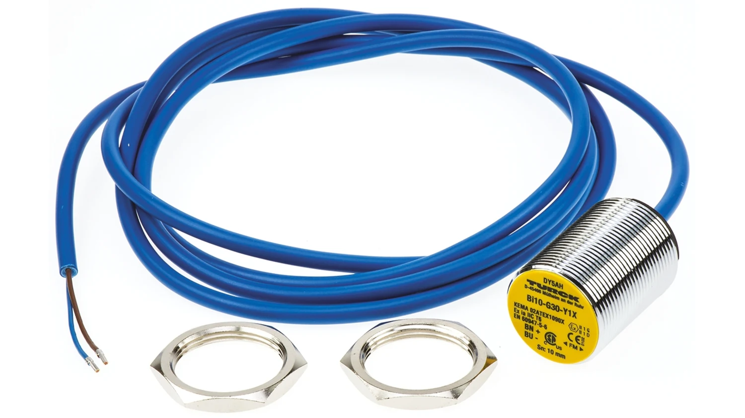 Sensor de proximidad Turck, M30 x 1.5, alcance 10 mm, salida NAMUR, 8,2 Vdc, IP67
