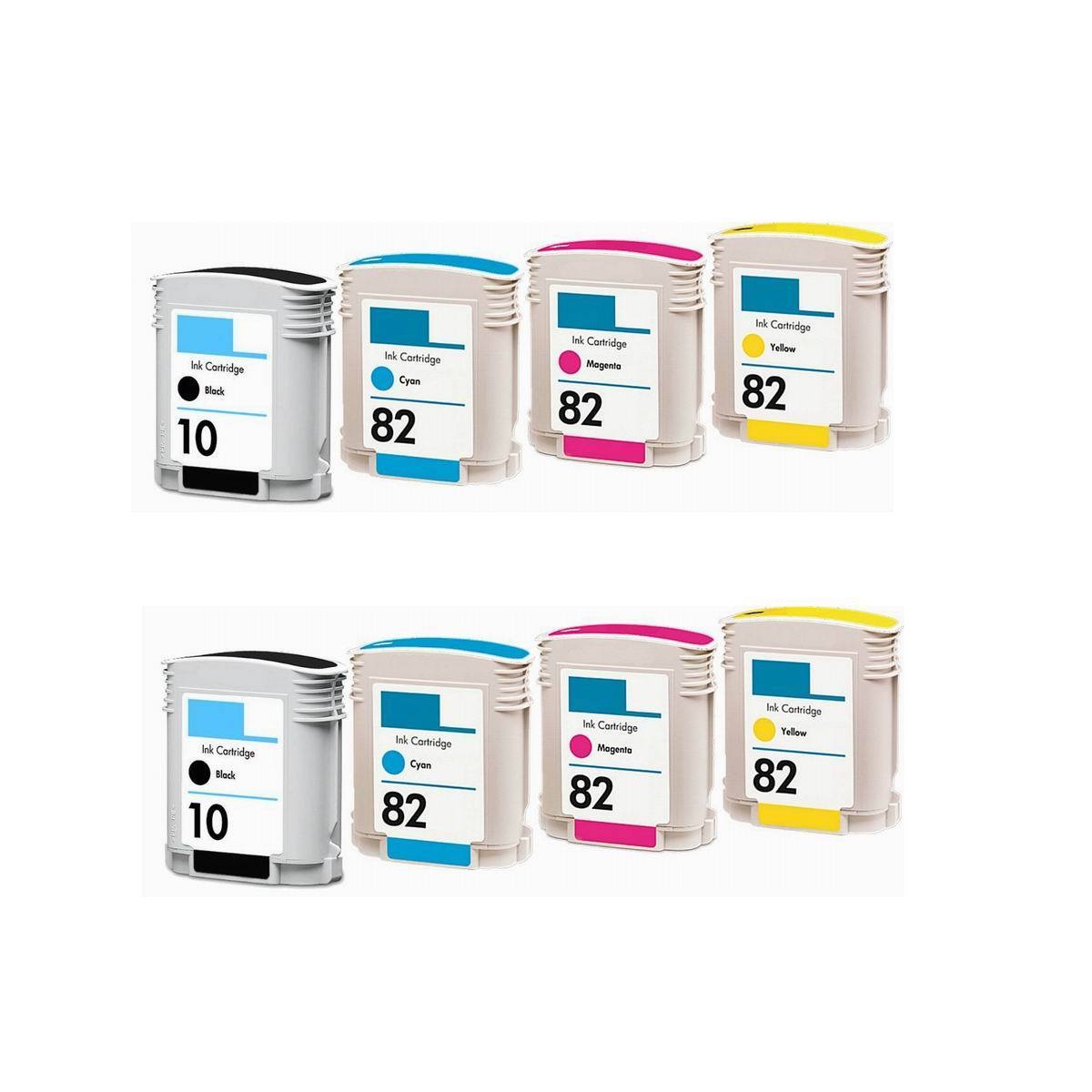 8 cartuchos de tinta compatibles HP 82 C4911A C4912A C4913A tinta de color C4844A