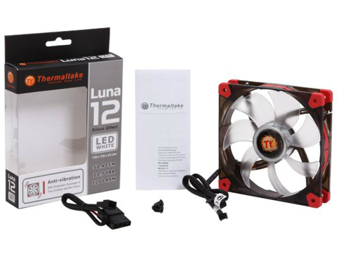 THE CA CL-F018-PL12WT-A LUNA 12 LED WHITE FAN 120 x 120 x 25 mm 1200 R.P.M 3 PIN