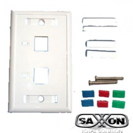 SAXXON CA F12UC2PWH- BOLSA DE 10 PLACAS FRONTALES/2 VENTANAS/ COLOR BLANCO / ETIQUETAS