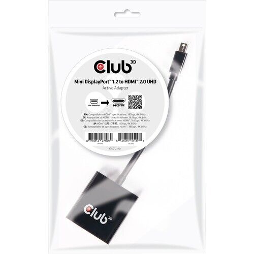 Club 3D Mini DisplayPort 1.2 to HDMI 2.0 UHD Active Adapter