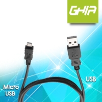 CABLE DE DATOS GHIA USB MACHO A MICRO USB COLOR NEGRO DE 80 CM EN BOLSA