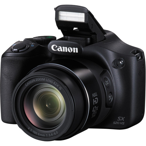 CAMARA CANON POWERSHOT SX520 HS 16 MP 42 X, LCD 3.0 BAT LITIO, V. FULLHD, NEGRO, WIFI/ NFC.