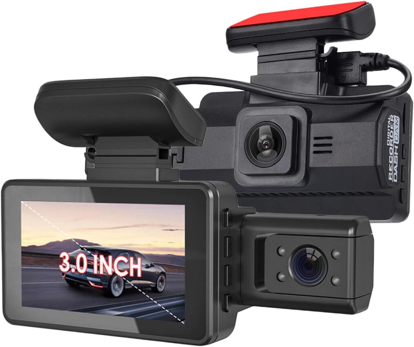 Miluqike Cámara De Salpicadero De 3 Pulgadas HD 1080P Cámara DVR para Coche con Sensor G 64g