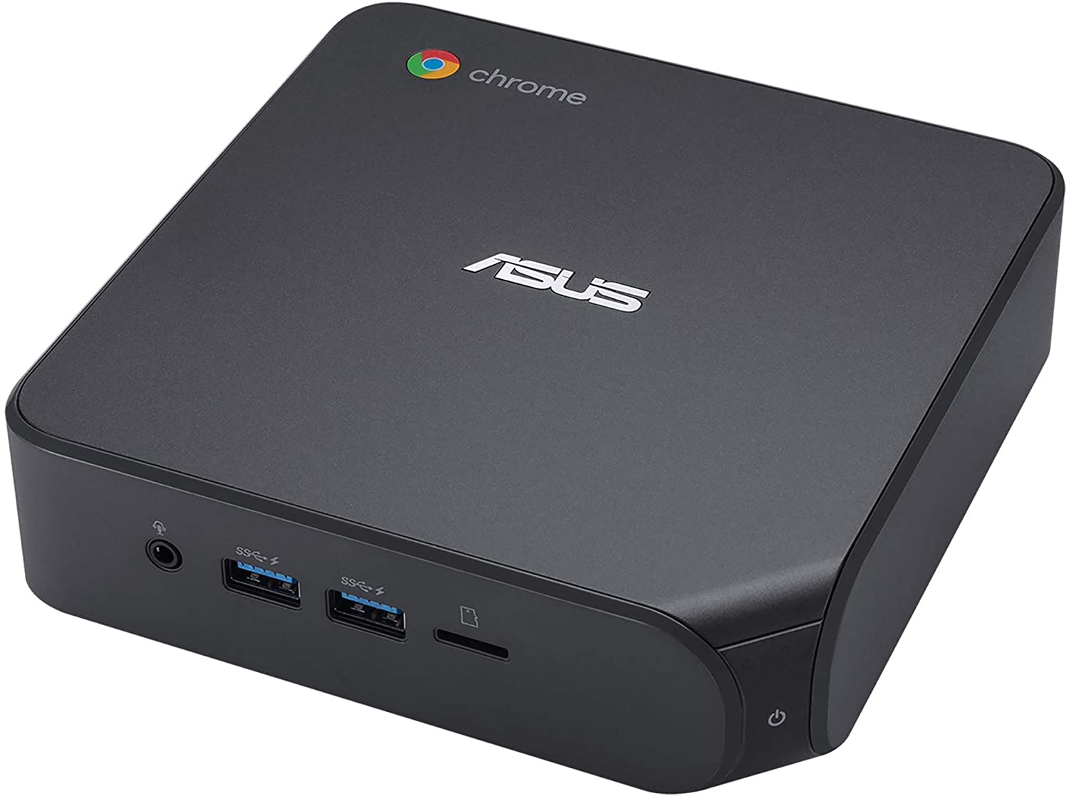 ASUS Chromebox 4 with Intel Celeron, 4GB RAM, 32GB eMMC storage, Power/DisplayPort Over Type C, Dual HDMI, Gigabit LAN, WiFi 6, USB 3.2, MicroSD Card Reader, VESA Mount, Chrome OS