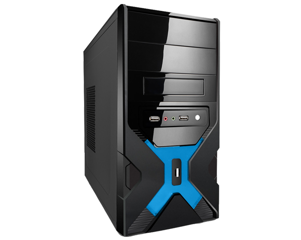 KMEX CS CM-3K22 NEGRO/AZUL MINI TORRE MICRO ATX BAYS 2 x 5 1/4 EXT 1x 3.5 EXT + 2 INT EXP SLOTS 4 PW 450W 20+4 PIN (garantia cs 3 meses pw 1 aÃ±o)
