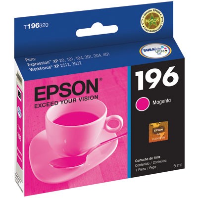 CARTUCHO EPSON MODELO 196 MAGENTA, PARA XP-401, WF-2532