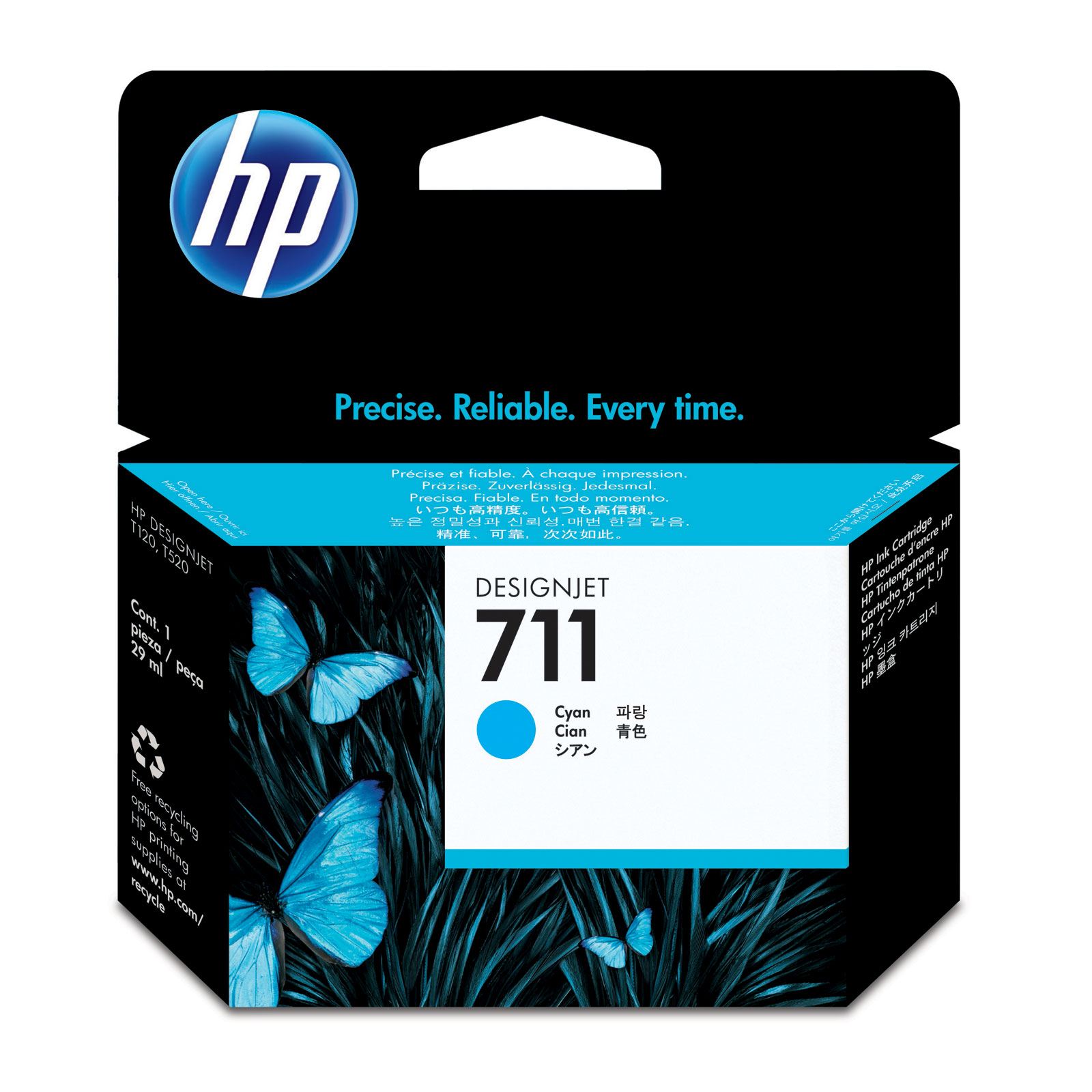 CARTUCHO DE TINTA P/PLOTTER HP 711 CIAN 29 ML CZ130A