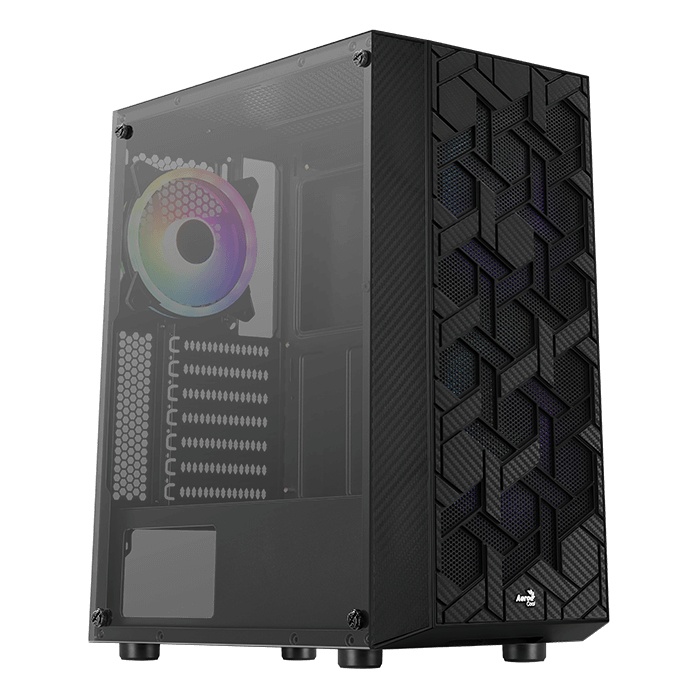 Gabinete Aerocool HIVE-G-BK-V1 con Ventana, Midi-Tower, ATX/micro ATX/Mini-ITX, USB 2.0/3.1, sin Fuente, Negro