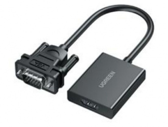 UGREEN ADAPTADOR VGA MACHO - HDMI HEMBRA, 15CM, NEGRO