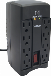Regulador Vica T-1, 400W, 750VA, Entrada 127V, Salida 120V, 8 Contactos