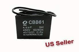 4.5UF CEILING FAN START CAPACITOR CBB61 450V 60HZ AC 2 WIRE NON-POLAR US SELLER