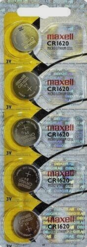 Paquete de 5 baterías de litio Maxell CR1620 ECR1620 3 voltios (5 baterías) EXP 2023