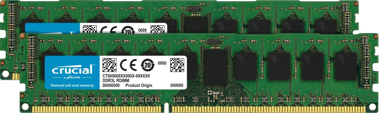 CRUCIAL 16GB KIT (8GBx2) DDR3L 1600 MT/s (PC3-12800) DR x8 EUDIMM 240-PIN MEMORY - CT2KIT102472BD160B