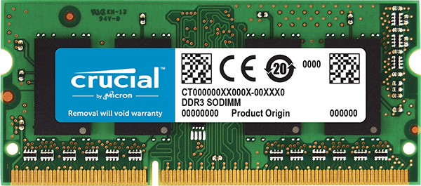 CRUCIAL 4GB DDR3L-1333 SODIMM MEMORY FOR MAC  CT3309304