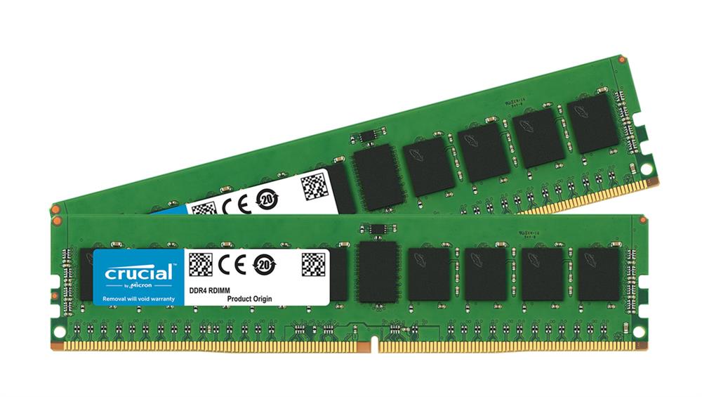 CRUCIAL 16GB KIT (2 X 8GB) PC4-19200 DDR4-2400MHz ECC REGISTERED CL17 288-PIN DIMM 1.2V SINGLE RANK MEMORY FOR DELL POWEREDGE R630 SYSTEM - CT7126564