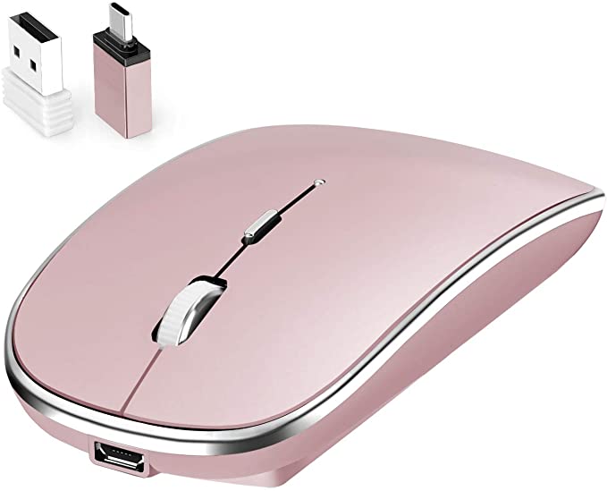 MOUSE ROSA INALÃMBRICO,LEOLEE RATÃ“N RECARGABLE WIRELESS