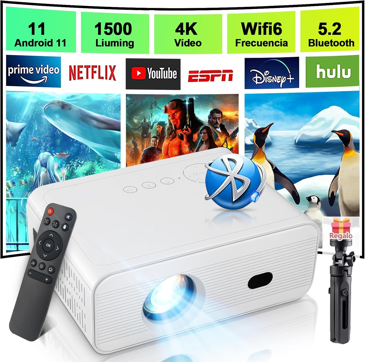 PROYECTOR PROTATIL | WIFI | 4K | BLUETOOTH | LEQI | D9KBMD4V