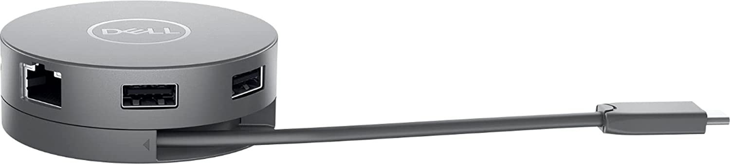 Dell Adaptador móvil DA310 USB-C, 7 en 1, compatible con ordenador portátil tipo C, base y adaptador, color gris