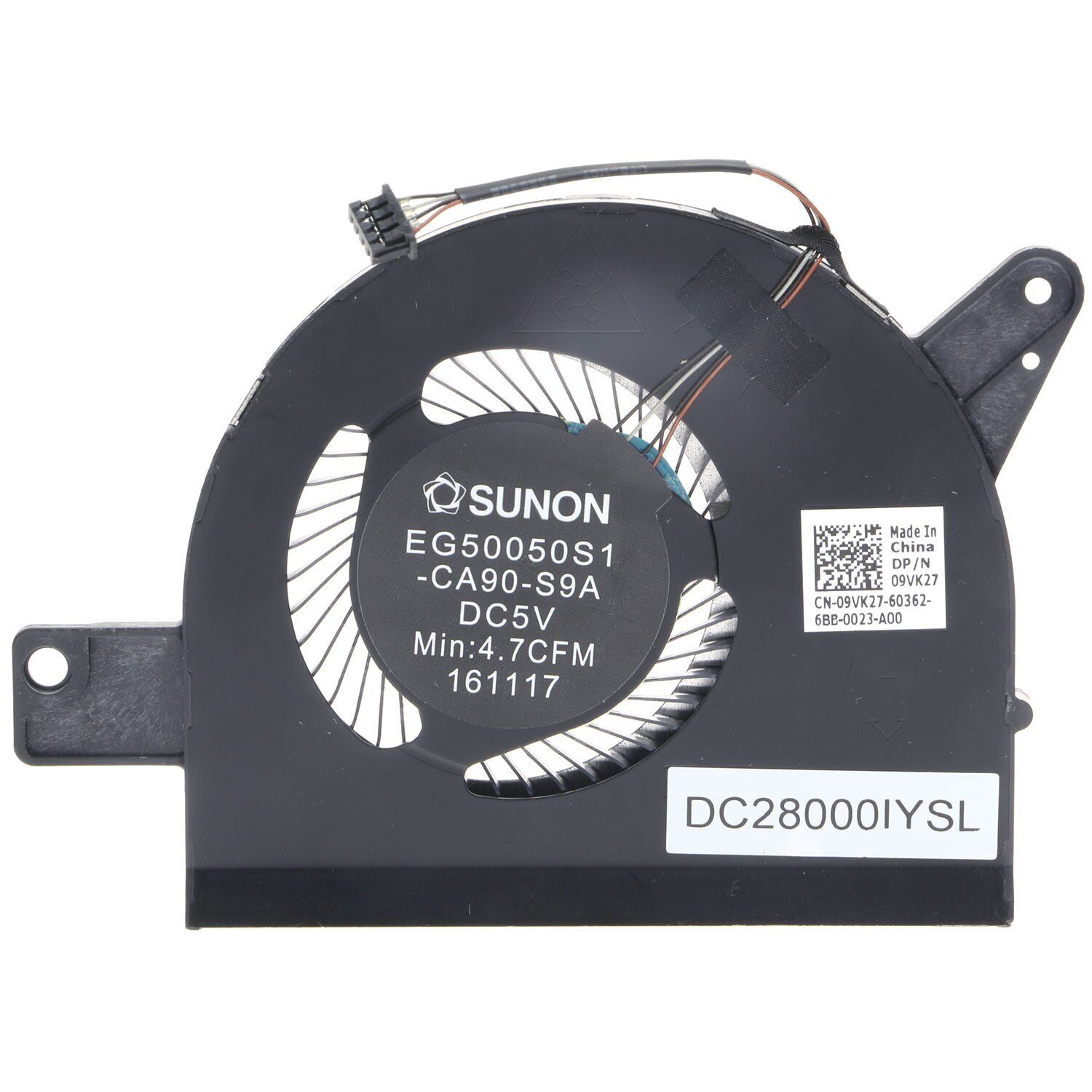 Ventilador de refrigeración de CPU para Dell Latitude 5580 P60F 5590 DC28000IYFL 09VK27