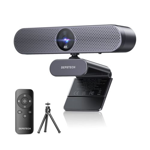 4K Webcam with Remote Control, DEPSTECH DW50 Sony Sensor Webcam with Mic, Noi.