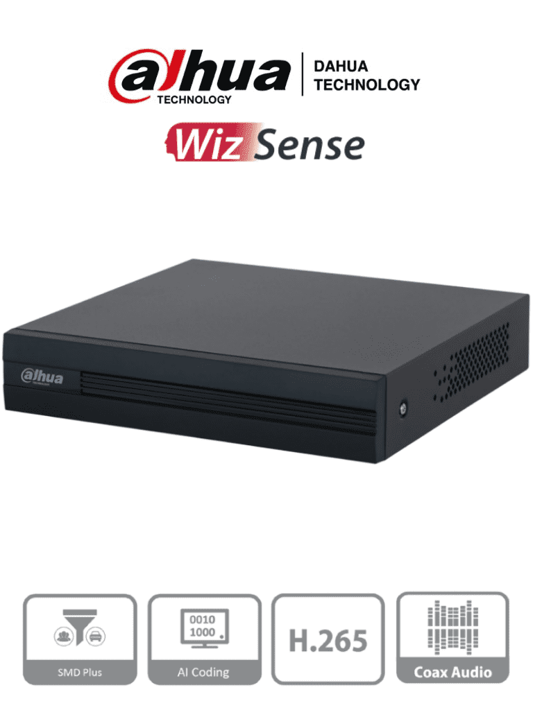 DAHUA XVR1B08-I - DVR de 8 Canales 1080p Lite/ WizSense/ Cooper-I/ H.265+/ 8 Canales+2 IP o Hasta 10 Ch IP/ 4 Canales con SMD Plus