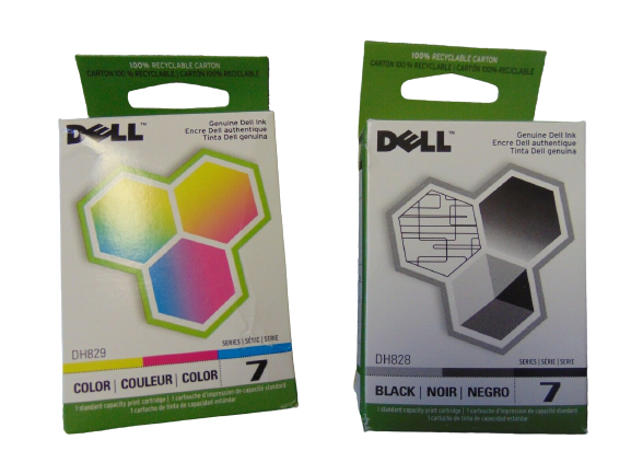 Kit de Cartuchos de tinta: negro y de color originales series 7 Dell DH828 y DH829