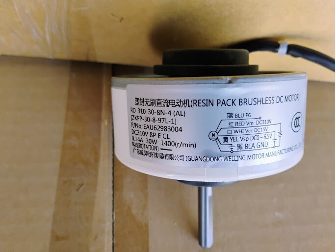 CONJUNTO DE MOTOR DE VENTILADOR DE AIRE ACONDICIONADO LG EAU62983004