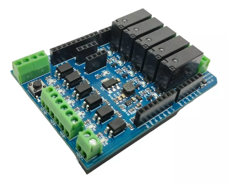 PLC CONTROL SHIELD ARDUINO UNO 6 ENTRADAS 5 SALIDAS V2
