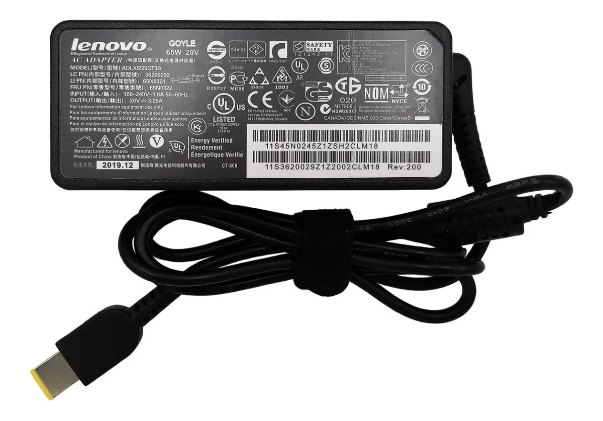 Cargador Original Lenovo Yoga Carbon X1 Usb 20v 3.25a Y 2.25