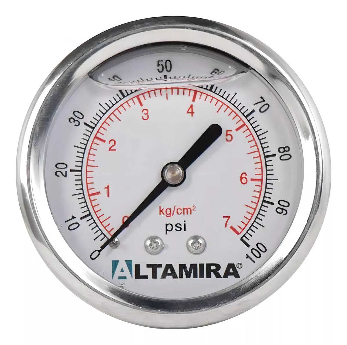 MANÓMETRO GLICERINA 0-100 PSI ALTAMIRA CONEXIÓN 1/4 TRASERA