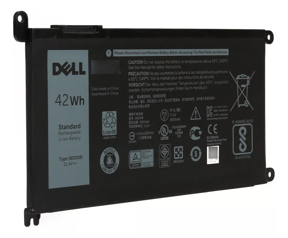 KIT PILA BATERÍA LAPTOP  DELL WDX0R 42W 3480
