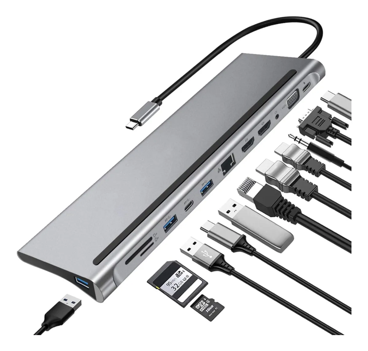 ESTACIÓN DE ACOPLAMIENTO USB C CONCENTRADOR USB C 12 EN 1