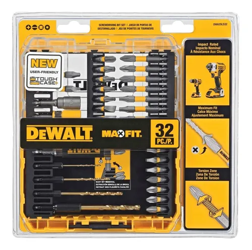 Juego Set 32 Puntas Para Taladro Flex Torq Dewalt Dwa2sls32