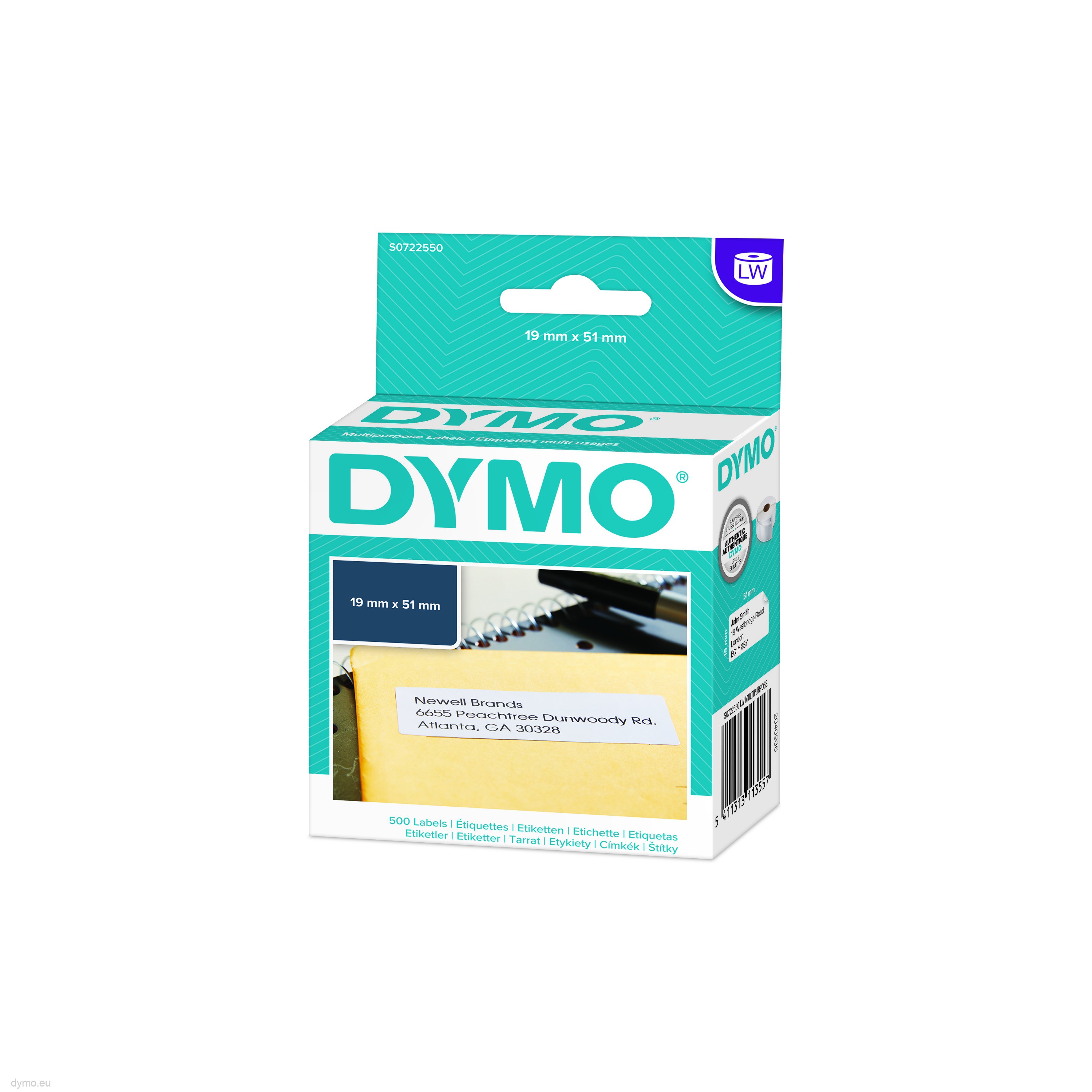 Dymo 11355 etiquetas removibles multiusos 19x51mm