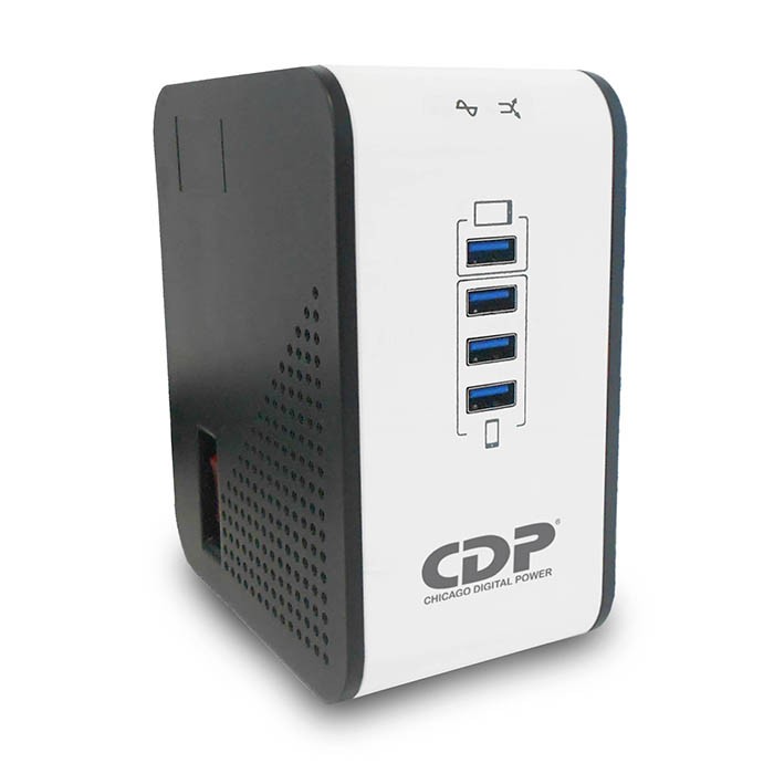 REGULADOR MARCA CDP MOD R2CU-AVR1008 1000VA 8 CONTACTOS, 4 USB DE RECA