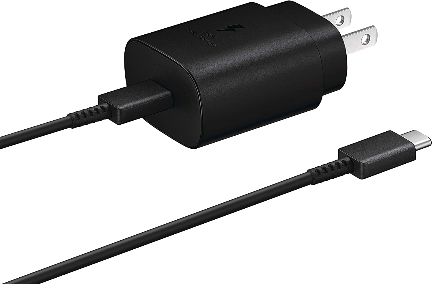 Cargador de pared SAMSUNG de carga súper rápida USB-C de 25 W - negro